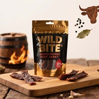 Sacs de viande séchée de bœuf résistants à l'humidité et à la graisse, pochette à fermeture éclair avec ouverture à la déchirure, collations à la viande fumée