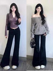 Vente chaude femmes été décontracté <span class=keywords><strong>taille</strong></span> haute jean droit XL <span class=keywords><strong>taille</strong></span> respirant Design motif couleur unie teinture lavable - Product Image 4