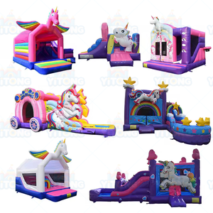 Bouncy Inflatable Jumper lâu đài tùy chỉnh thương mại PVC ngoài trời Bounce House Combo với trượt nước cho trẻ em - Product Image 1
