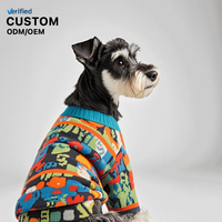 Vente en gros de pulls personnalisés de luxe pour chiens classique mignon coupe-vent chaud Jean OEM/ODM vêtements imprimés pour animaux de compagnie de festival meilleure vente pour animaux de compagnie