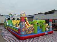 Grande structure gonflable en PVC de 15*8m, château de divertissement extérieur pour enfants, parc d'attractions gonflable
