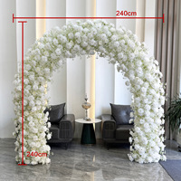 Promo! Kualitas Tinggi Modern Buatan Tangan Babysbreath Mawar Putih Hiasan Gantung Pernikahan Rangkaian Bunga Artifisial Putih Murni