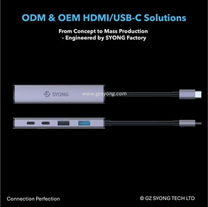 Syong ODM OEM nhà máy 5-in-1 <span class=keywords><strong>USB</strong></span> C X3 <span class=keywords><strong>USB</strong></span>-A X2 <span class=keywords><strong>HUB</strong></span> với <span class=keywords><strong>4</strong></span> cổng <span class=keywords><strong>USB</strong></span> <span class=keywords><strong>3.0</strong></span> <span class=keywords><strong>USB2.0</strong></span> và 100W Giao hàng điện cho Anker cho HP - Product Image 4