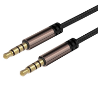 Câble audio numérique tressé en nylon audio AUX de 3.5mm pour écouteurs de haut-parleur d'ordinateur câble audio de transporteur de voiture