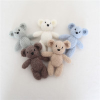 Nouveau-né photographie accessoires tricot Mohair lapin jouet Crochet lapin tricoté animaux peluche poupée Studio Photo accessoire accessoire