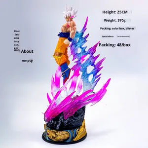 Figurina d'Azione 3D DRAGON, Goku Saiyan in PVC, Statuetta Cartoon Fatta a Mano, Regalo, Piccola Bambola Decorativa con Capelli Bianchi Luminosi - Product Image 5