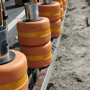 Barrière de circulation à rouleaux de haute technologie, prix usine Qingdao, nouveau design, matériau EVA, forme cylindrique orange - Product Image 4