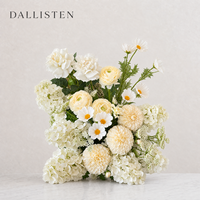 Instalasi Bunga Pernikahan Dahlia Hydrangea Putih Dallisten, Rangkaian Bunga Palsu untuk Latar Belakang Pengantin, Dekorasi Acara