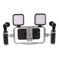 Stabilisateur métallique de poche pour téléphone portable Support de photographie Microphone étendu Stabilisateur de cage de lapin pour téléphone portable