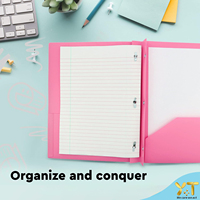 Organizador de Documentos A4 con Logotipo Personalizado para Suministros de Oficina Escolar, Carpeta de Archivos de Material PP con Ranura para Tarjetas de Visita y Bolsillos Dobles