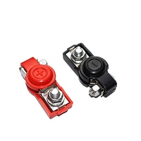 Abrazadera de terminal de batería de coche de hierro galvanizado con cubierta aislada, tipo poste superior SAE, conector positivo/negativo para automóvil/camión