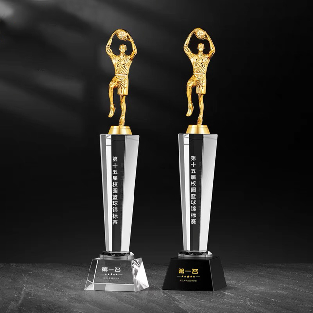 Manufacturing Championship Award MVP Sports Crystal Basketball Trophy for Tournament Souvenirs