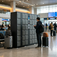 Casiers de stockage temporaire des bagages pour aéroports et gares, casier à bagages électronique intelligent avec accepteur de billets et de pièces de monnaie