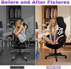 ผ้าคลุมเก้าอี้ผ้าไหมสแปนเด็กซ์ปรับแต่งได้ผ้าคลุมเก้าอี้ตามหลักสรีรศาสตร์ผ้าคลุมเก้าอี้เล่นเกมคอมพิวเตอร์สำหรับแมวป้องกันรอยขีดข่วน - Product Image 2