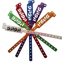 Bracelets breloques étanches et écologiques, forme large, logo personnalisé, bracelet holographique composite pour fiançailles, promotionnel, 5 couleurs