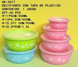 Contenitori in Plastica con Coperchi 300 Ml 550 Ml 900 Ml 1,5 L Impilabili Design Floreale per Conservazione e Uso in Cucina - Product Image 3