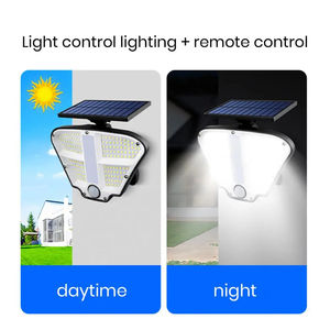 Lampe solaire extérieure 160 LED, éclairage de sécurité solaire avec 3 modes, tête d'éclairage réglable pour garage, jardin, cour - Product Image 2