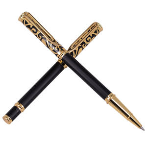 Stylo Gel Métallique de Luxe Noir Aigle Doré pour Entreprises, Personnalisable avec Logo Imprimé, Idéal pour Cadeau d'Affaires en Gros - Product Image 5