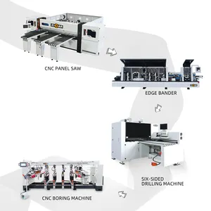 ZICAR cnc beam saw automatic panel saw cnc boring drill machine six sided boring panel based furniture production line