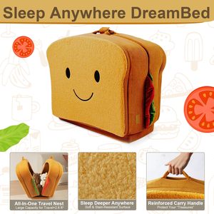 Cama de Viaje para Niños Pequeños TenderPlayful OEM/ODM, Estilo Sándwich, Plegable, de Espuma Suave, Cuna Portátil con Barandilla de Seguridad para el Hogar - Product Image 4