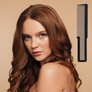 Peigne de coiffure en fibre de carbone personnalisé et économique pour coupes, peigne à queue de cheval pour barbier, peignes de coupe à plat pour salon - Product Image 4