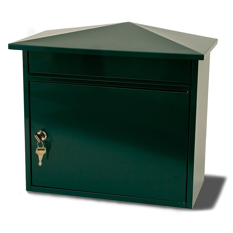 JH-Mech Wall-Mount Lockable Mailbox in Black Weather Resistant and Rust Resistant Letter Box Stainless Steel