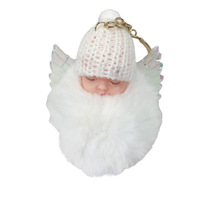 Porte-clés pendentif en fourrure de lapin pour dormir, joli accessoire de voiture, nouveau design,