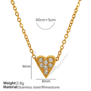Collar con Colgante de Herradura Chapado en Oro con Piedras de Circonia Cúbica, Cadena Clásica, Unisex, para Uso Diario - Product Image 4
