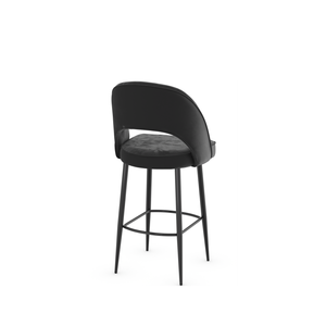 Tabouret de <span class=keywords><strong>bar</strong></span> moderne en velours jaune doré avec pieds en métal noir, assise ergonomique et confortable pour îlot de cuisine américain - Product Image 2