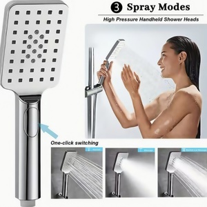 MEYBERT Soffione <span class=keywords><strong>Doccia</strong></span> a Pioggia ad Alta Pressione con Braccio Estensibile e Doccetta, Set <span class=keywords><strong>Doccia</strong></span> Bagno 3 Modalità, Ingrosso Hotel - Product Image 5