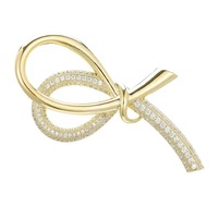 Broche Nœud Papillon Luxe Léger pour Femme, Épingle de Revers Tendance Simple et Personnalisée, Épingle de Sécurité Anti-Exposition pour Encolure