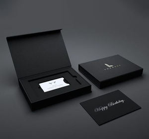 Impresión de logotipo personalizado tarjeta de crédito VIP caja de regalo embalaje tarjeta de felicitación de boda vacía caja de regalo para tarjeta - Product Image 1