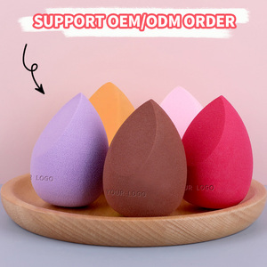 2024 Venta caliente Extra suave látex libre microfibra <span class=keywords><strong>terciopelo</strong></span> maquillaje esponja gota de agua bisel nueva belleza Puff cosmético licuadora colorida - Product Image 6