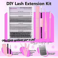 404 Cluster de faux cils réutilisables à grande capacité, DIY, mélangés, pour plusieurs looks