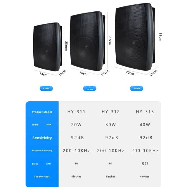 Wall-Mounted Public Address System for Fixed Voltage Speakers in Stores Supermarkets Shopping Malls & Meeting Rooms