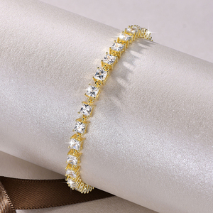 Pulsera de tenis de circonitas 5A transparentes con corte princesa cuadrado, estilo hip-hop elegante y brillante, nueva tendencia 2026, para mujer - Product Image 4