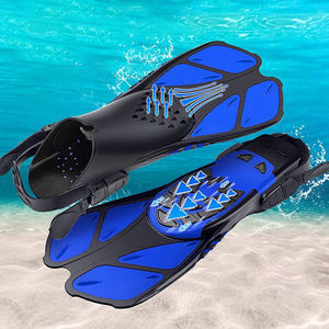 柔軟なカスタム印刷ロゴ入りシリコンスイミングフィン、トレーニング用調整可能フローティングフリーダイビングフィン（大人・子供向け） - Product Image 1