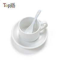Ensemble de tasses à café en céramique blanche de 5 oz pour sublimation, personnalisables, pour souvenirs promotionnels, vente en gros Topjlh