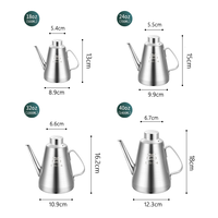 Distributeur d'huile en acier inoxydable 304 avec bec verseur bec d'aigle, anti-goutte, large ouverture, finition brossée pour la cuisine