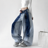 Shorts amples unisexes en jean délavé style Y2K gothique imprimé jazz dance rétro américain pour femme
