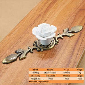 Creative Wardrobe Furniture Handle Pull Drawer Cupboard <strong>Door</strong> Cabinet <strong>Knobs</strong> <strong>Black</strong> Flower <strong>Knob</strong> Ceramic - Product Image 5