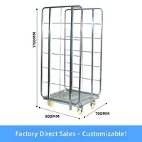 Chariot pliable en acier grillagé robuste pour entrepôt, idéal pour la manutention dans les centres de distribution