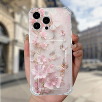 Étui de téléphone portable transparent avec motif de papillons colorés pour iPhone 16 15 Plus 14 13 18 Pro Max Coque arrière transparente