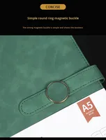 Carnet de notes magnétique A5 en similicuir PU simple pour bureau, 120 feuilles, couverture rigide avec impression couleur pour l'école