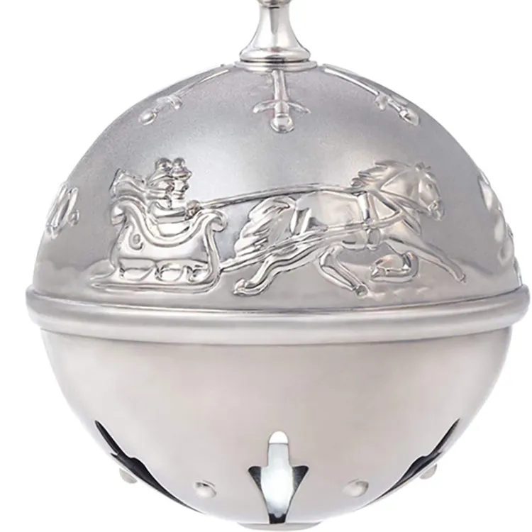 Tamanho pequeno Jingle Bell para Decorações De Festa De Natal Enfeites De Árvore De Natal Metal Ball Bell com Papai Noel Patter