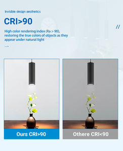 Lámpara Colgante Cilíndrica de Aluminio ETL de 10W/20W, Montaje en Superficie, Altura Ajustable, Regulable, para Cocina, Comedor, Restaurante - Product Image 4