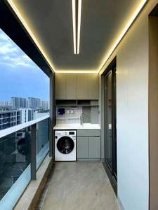 Mueble Moderno de Madera para Lavadero en Balcón con Almacenamiento para Sala de Estar, Dormitorio y Uso en Hoteles, con Acceso Conveniente para Lavadora - Product Image 4