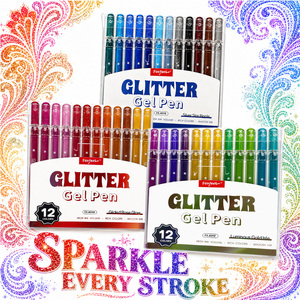 Stylo Gel Jumbo 12 Couleurs Grande Capacité 0,8 mm pour Carnet, Étudiant, Art, Bricolage, Gribouillage, <span class=keywords><strong>Dessin</strong></span>, Marqueurs, Bureau, Papeterie Artistique <span class=keywords><strong>Kawaii</strong></span> - Product Image 5
