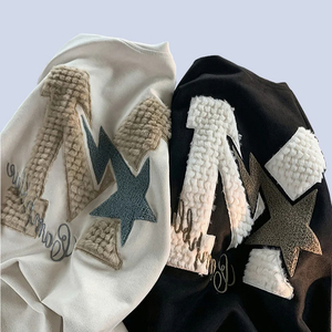 280gsm Odm logo graphique personnalisé impression classique blanc col rond brodé t-shirt hommes éponge chenille broderie t-shirt - Product Image 2