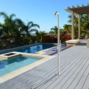 Conjunto de chuveiros de jardim de praia para casa, suporte de aço inoxidável para chuveiro grande e piscina ao ar livre